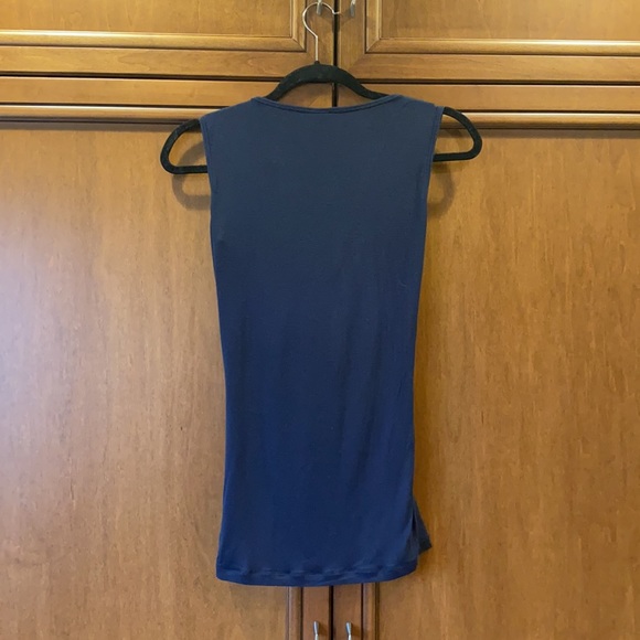 CAbi navy blue sleeveless double drape top - Picture 5 of 7